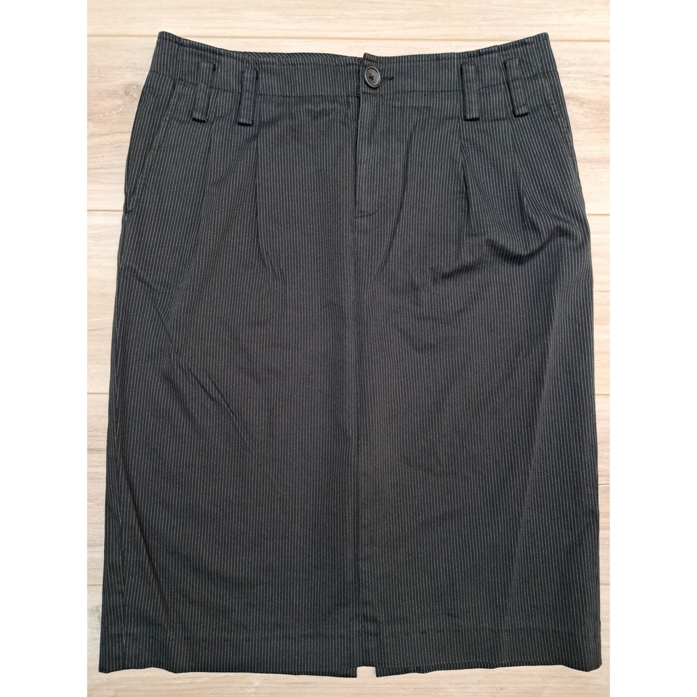 Banana Republic Womens Black Pinstripe Pencil Skirt sz 6 Cotton Blend Career Y2K